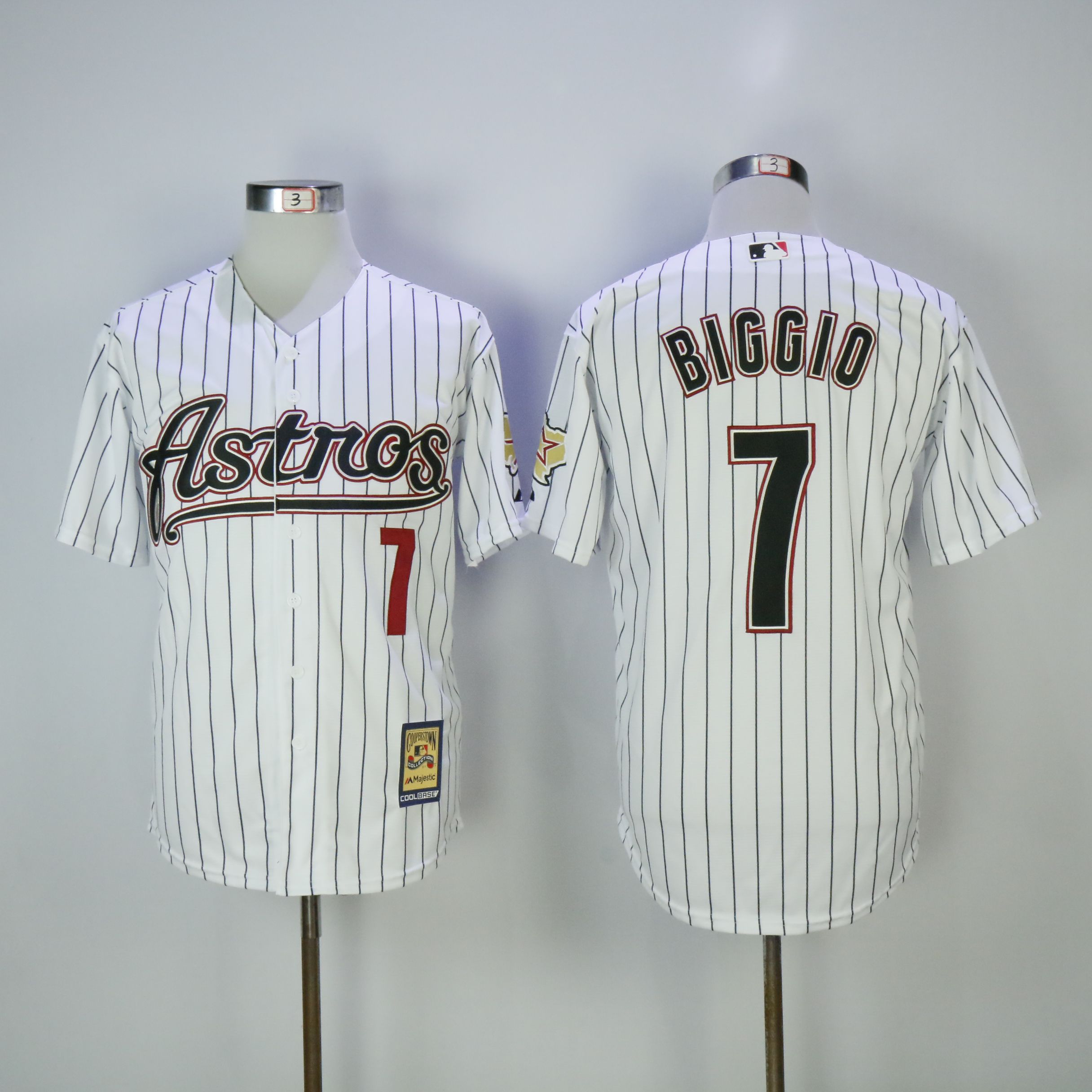 Men Houston Astros 7 Biggio White Throwback MLB Jerseys